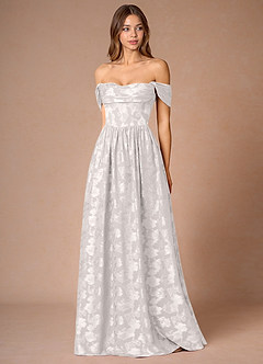 Hazel Cream Pleated Maxi Prom Dress image3