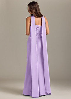 Azazie Kinsley Bridesmaid Dresses Lilac Mermaid Side Slit Stretch Satin Dress image2