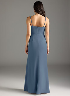 Azazie Rhoda Final Sale Twilight Sheath Pleated Stretch Crepe Dress image6