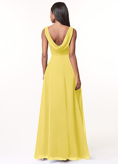 Azazie Karina Bridesmaid Dresses Canary A-Line Pleated Chiffon Dress image2