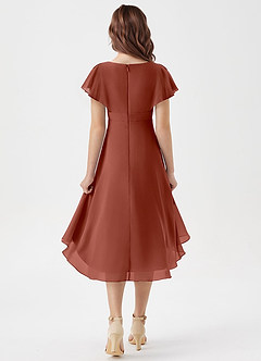 Azazie Graciela Junior Auburn A-Line Pleated Chiffon Dress image2