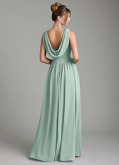 Azazie Novi Bridesmaid Dresses Agave A-Line Pleated Chiffon Dress image5