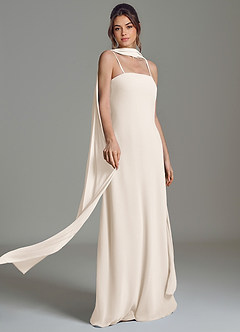 Azazie Ilana Jurken voor bruidsmeisjes Jurk van Chiffon met A-lijn Strapless Wit Albast image7