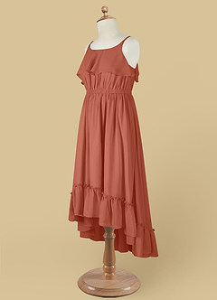 Azazie Karmen Flower Girl Dresses Clay A-Line Ruched Chiffon Dress image11