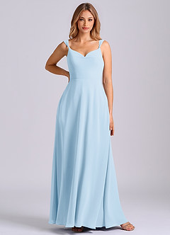 Azazie Beatrice Bridesmaid Dresses Sky Blue A-Line Sweetheart Neckline Chiffon Dress image3