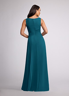 Azazie Galvan Mother of the Bride Dresses Ink Blue A-Line Sequins Chiffon Dress image4