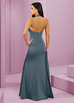 Barbie ♥ Azazie Bridesmaid Dresses Twilight Mermaid Pleated Stretch Satin Dress image7