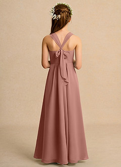 Azazie Tater Junior Formal vestidos de niña de las flores Vestido de Rosa De Cedro de Gasa de Corte En A con Plisado image2