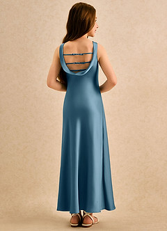 Azazie Raspberry Girls Formal Flower Girl Klänningar Klä A-Line i Stretch Satin Plisserad image2