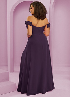 Barbie ♥ Azazie Bridesmaid Dresses Plum A-Line Off the Shoulder Chiffon Convertible Dress image2