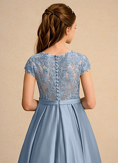 Azazie Bunny Girl vestidos de niña de las flores Vestido de Azul Polvoriento de Encaje de Princesa image7