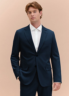 front William Navy Blue Comfort Blend  Suit Jacket