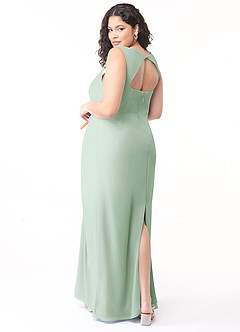 Azazie Flori Bridesmaid Dresses Agave Sheath Square Neckline Chiffon Dress image10