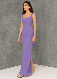 Azazie Flori Bridesmaid Dresses Tahiti Sheath Square Neckline Chiffon Dress image4