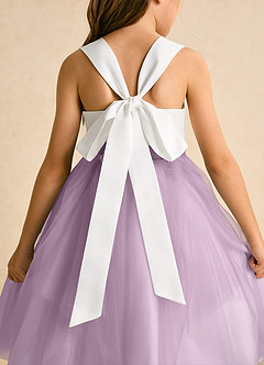 Azazie Bonny Flower Girl Dresses Ivory Wisteria Ball-Gown Pleated Tulle Dress image9