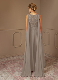 Azazie Joules Mère de la mariée Robes Robe Trapèze en Mousseline de soie Paillettes Taupe image2