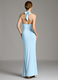 Azazie Raevynn Robes de demoiselle d'honneur Robe Sirène en Jersey extensible de qualité supérieure Plissée Bleu Ciel image7