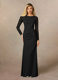 Azazie Peggy Kleider für die Brautmutter Etui Spitze Kleid Schwarz image2