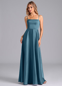 Azazie Elita Abiti da Damigella Abito A-Line in Raso Elasticizzato Plissettato Bermuda image6