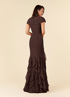 Azazie Bailora Mother of the Bride Dresses Ganache Mermaid Ruched Chiffon Dress image3