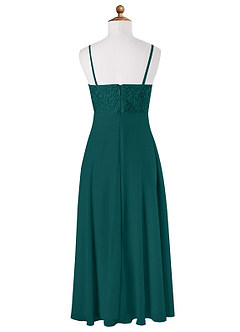 Azazie Sonya Junior Peacock A-Line Lace Chiffon Dress image6