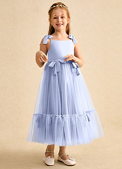 Azazie Jaci vestidos de niña de las flores Vestido de Hielo de Gasa de Corte En A con Tirante Espagueti image3