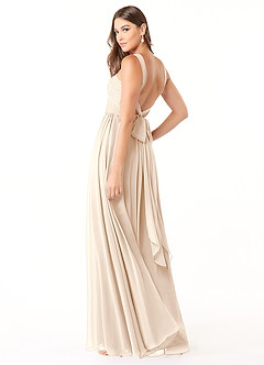 Azazie Dionne Final Sale White Alabaster A-Line Corset Chiffon Dress image5