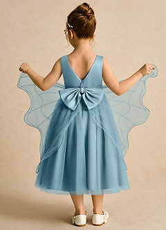 Azazie Pear Robe Demoiselle D'honneur Fillette Robe Princesse en Tulle Arc Bleu Maussade image3