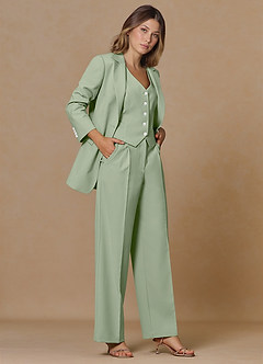 front Rowan Dusty Sage Refined Weave Performance 3-Piece Suit