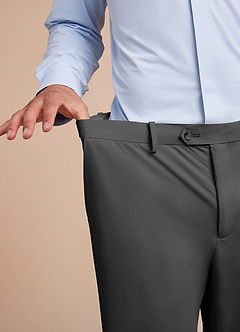 front Vincent Gris Pantalon habillé structuré et extensible