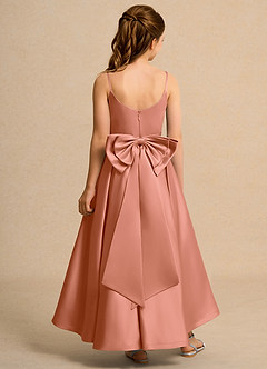 Azazie Sweets Junior Formal Jurken voor bloemenmeisjes A-Lijn Jurk van Mat Satijn Geplooid Meer Gesneden image2