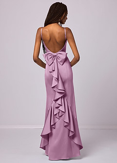 Barbie ♥ Azazie Robes de demoiselle d'honneur Robe Sirène en Satin extensible Arc Glycine image1