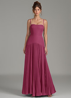 Azazie Yuliana Bridesmaid Dresses Mulberry A-Line Strapless Chiffon Dress image4