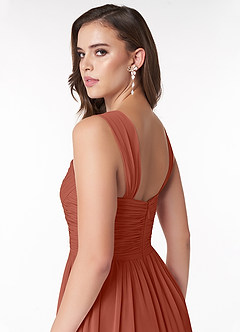 Azazie Zapheira Bridesmaid Dresses Clay A-Line Ruched Chiffon Dress image6