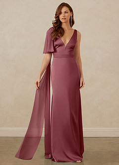 Christian Siriano Bridal for Azazie 1011 Bridesmaid Dresses Desert Rose Mermaid Bow Stretch Satin Dress image6