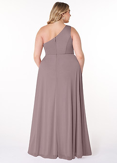 Azazie Brooke Bridesmaid Dresses Dusk A-Line One Shoulder Mesh Dress image7
