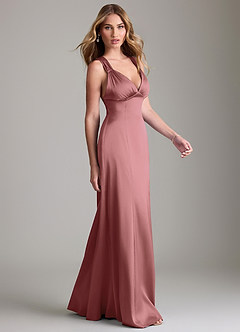 Azazie Cemion Brudtärnklänningar Klä av A-Linje i Stretch Satin Ametist image4