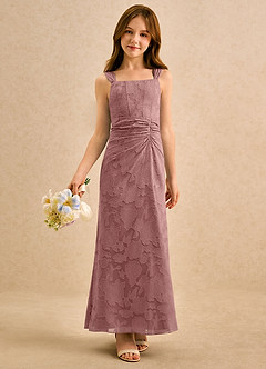 Azazie Brookie Girls Formal Sukienki dla dziewczynek sypiących kwiaty Linia A Bez rękawów Kwiatowe wypalenie Długość kostki Sukienka image3