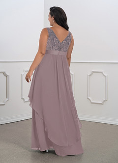 Azazie Xella Mother of the Bride Dresses Dusk A-Line Lace Chiffon Dress image8