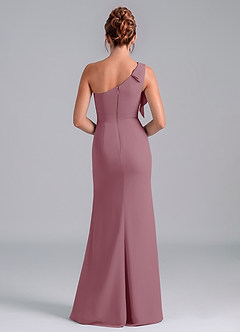 Azazie Rinna Bridesmaid Dresses Vintage Mauve Mermaid One Shoulder Chiffon Dress image2