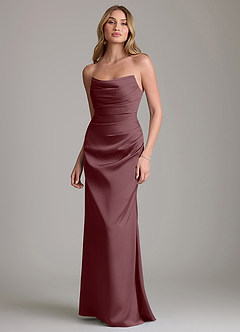 Azazie Lucille Vestidos de damas de honor Vestido de Sangrado de Satén Elástico de Corte Sirena Convertible con Sin tirantes image1
