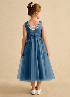Azazie Lux Flower Girl Dresses Bermuda A-Line Beaded Tulle Dress image2