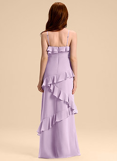 Azazie Evara Junior Abito A-Line in Chiffon Lilla Glassato image2