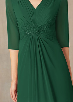 Azazie Yessica Mother of the Bride Dresses Dark Green A-Line Sequins Chiffon Dress image3