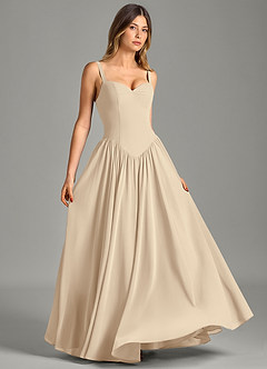 Azazie Evadina Suknie dla druhen Linia A Gorset Szyfon Do ziemi Sukienka image3