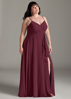 Azazie Akita Abiti da Damigella Abito A-Line in Chiffon Cabernet image7