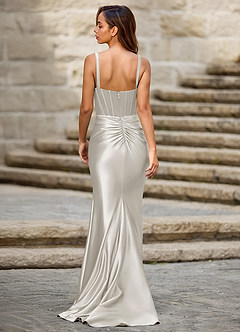 Lush White Square Neck Prom Dress image2
