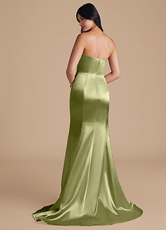 Azazie Aura Bridesmaid Dresses Pistachio Mermaid Metallic Satin Convertible Dress image3