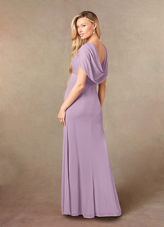 Azazie Luisa Mother of the Bride Dresses Wisteria Mermaid V-Neck Pleated Mesh Dress image6