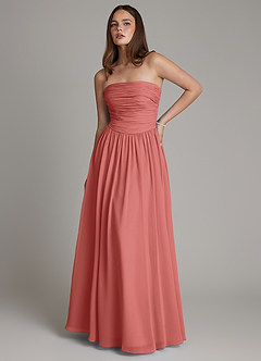 Azazie Andreina Bridesmaid Dresses Antique Rose A-Line Pleated Chiffon Dress image1